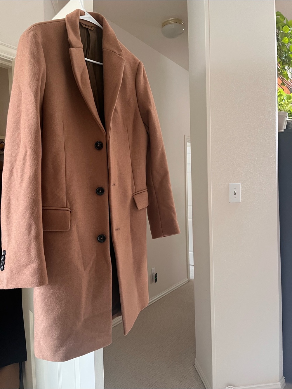 Mng MANGO Man Camel Brown Tailored Knee-Length Coat